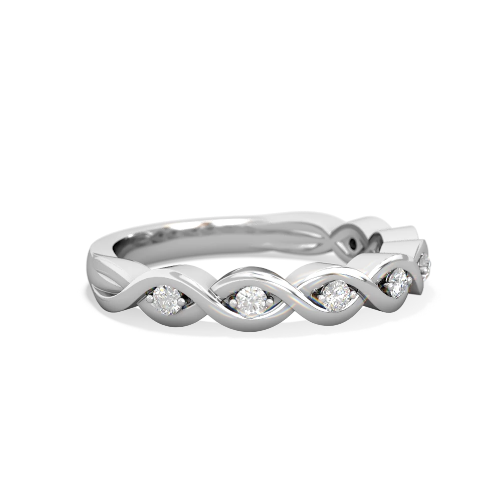 Diamond Infinity Wedding Band 14K White Gold ring W2631
