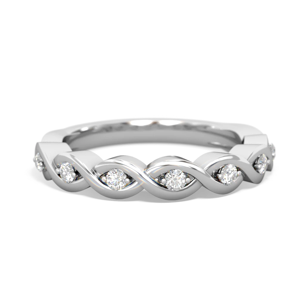 Diamond Infinity Wedding Band 14K White Gold ring W2631