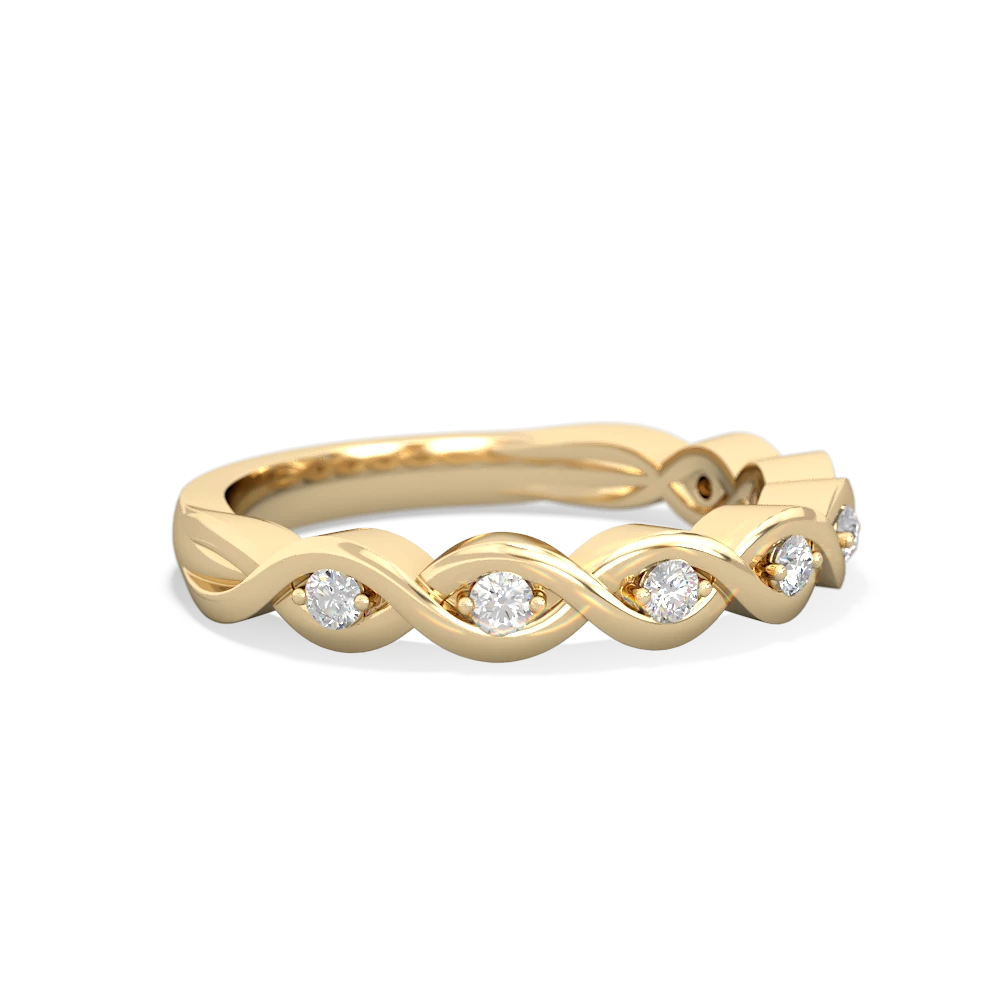 Diamond Infinity Wedding Band 14K Yellow Gold ring W2631