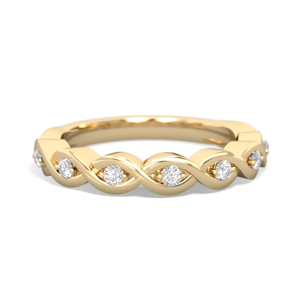 Diamond Infinity Wedding Band 14K Yellow Gold ring W2631