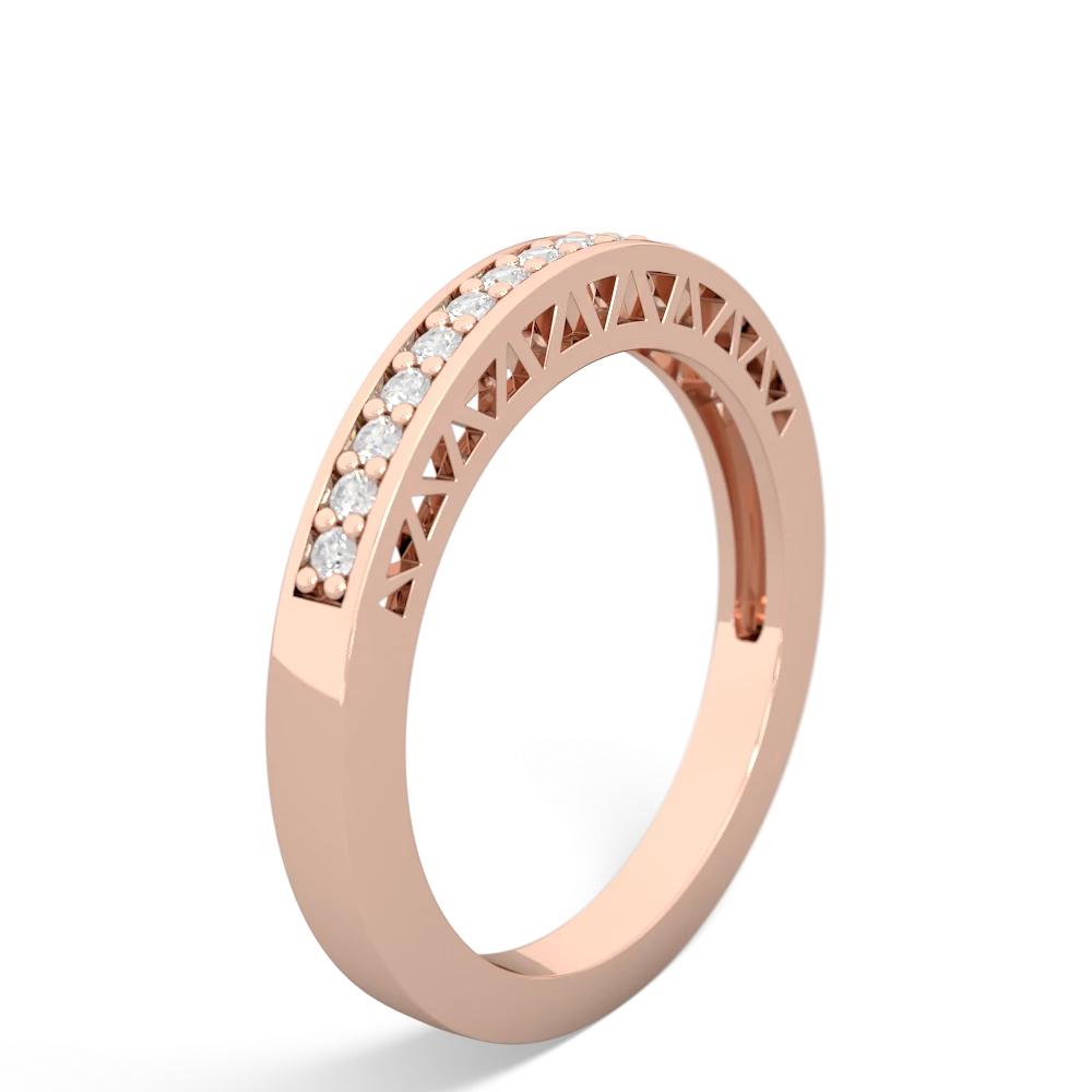 Diamond Art Deco Wedding Band 14K Rose Gold ring W2635