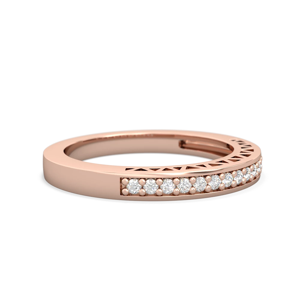 Diamond Art Deco Wedding Band 14K Rose Gold ring W2635