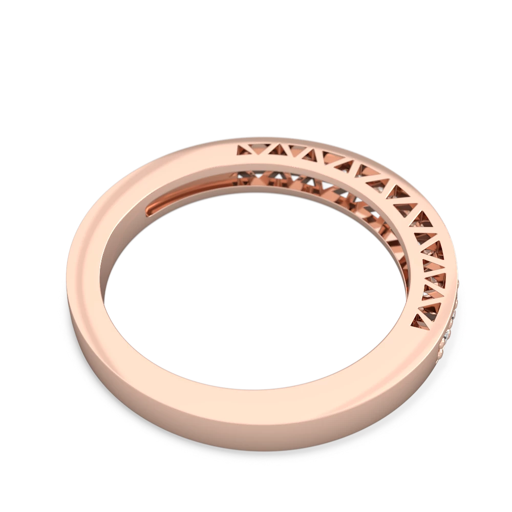 Diamond Art Deco Wedding Band 14K Rose Gold ring W2635