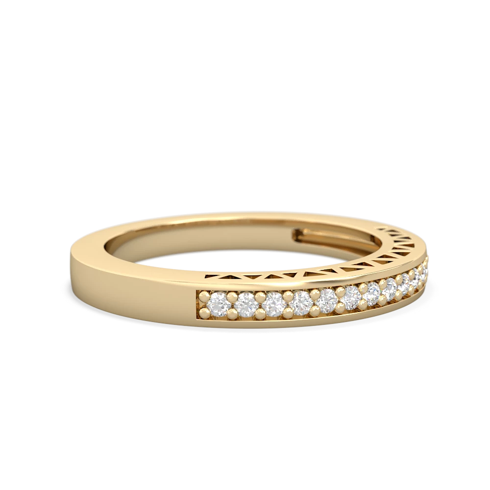 Diamond Art Deco Wedding Band 14K Yellow Gold ring W2635