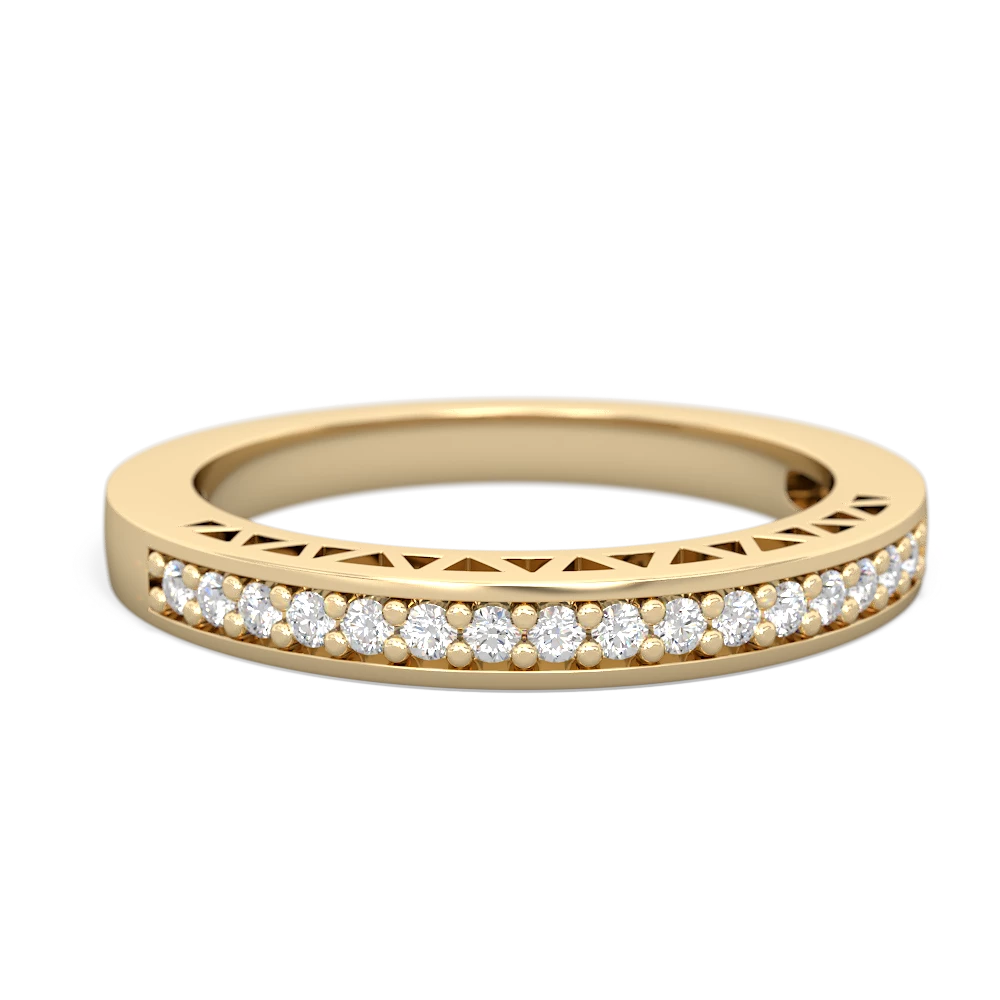 Diamond Art Deco Wedding Band 14K Yellow Gold ring W2635