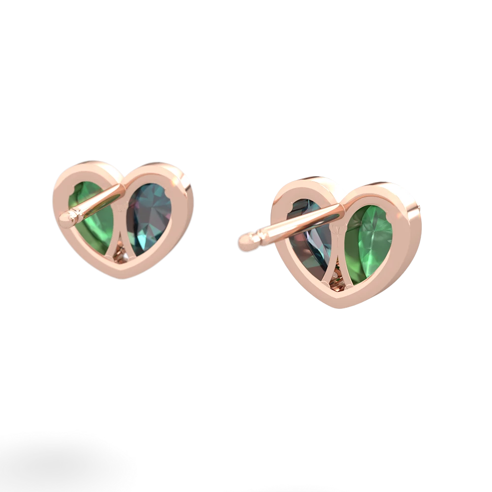 Emerald 'Our Heart' 14K Rose Gold earrings E5072