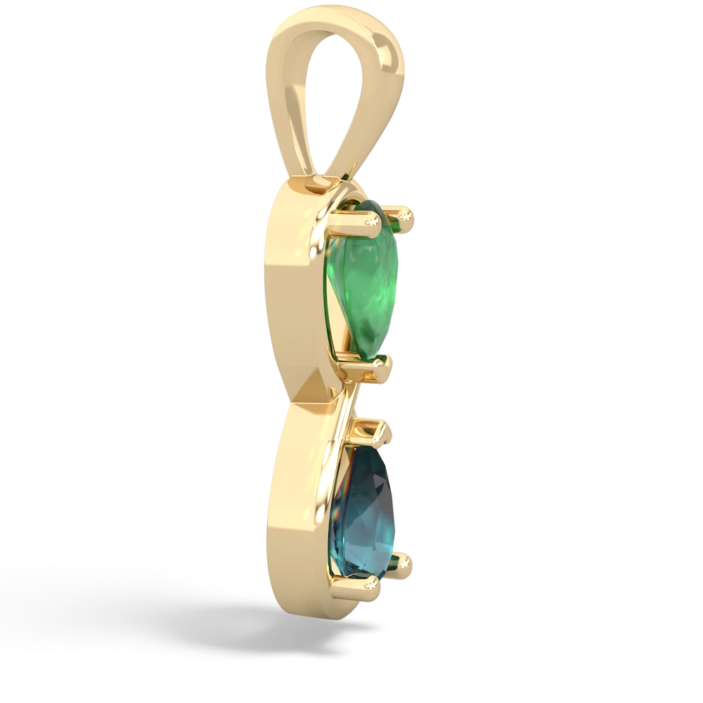 Emerald Infinity 14K Yellow Gold pendant P5050