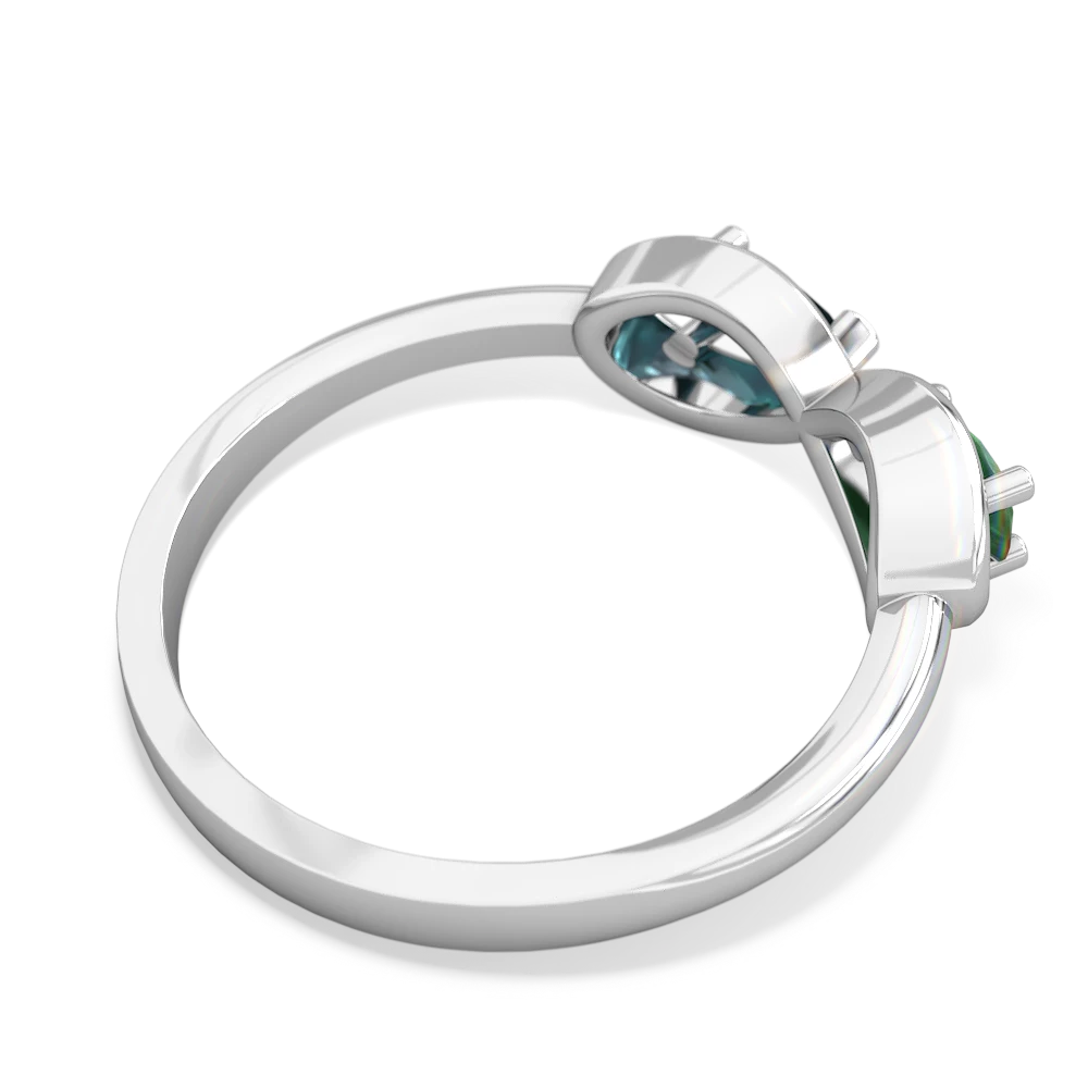 Emerald Infinity 14K White Gold ring R5050