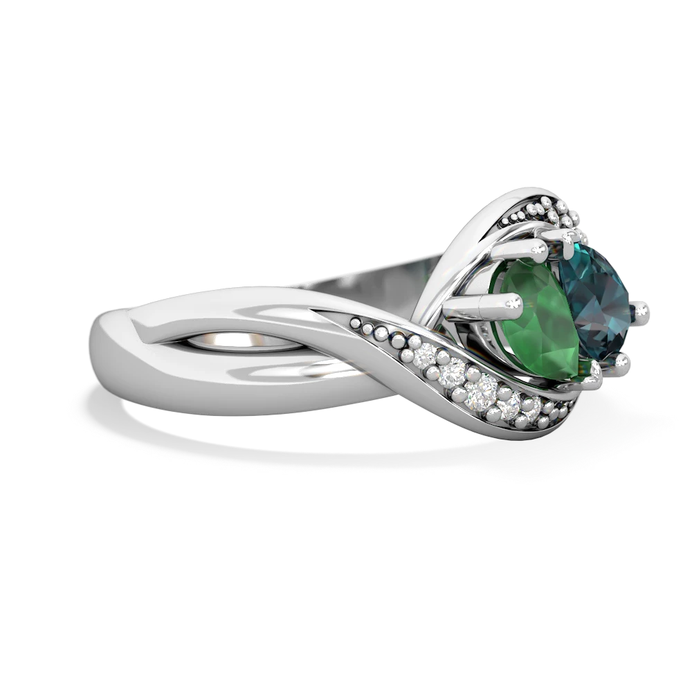 Emerald Summer Winds 14K White Gold ring R5342