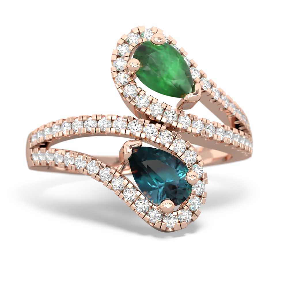 Emerald Diamond Dazzler 14K Rose Gold ring R3000