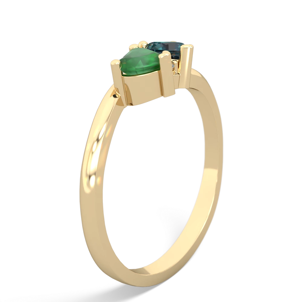 Emerald Sweethearts 14K Yellow Gold ring R5260