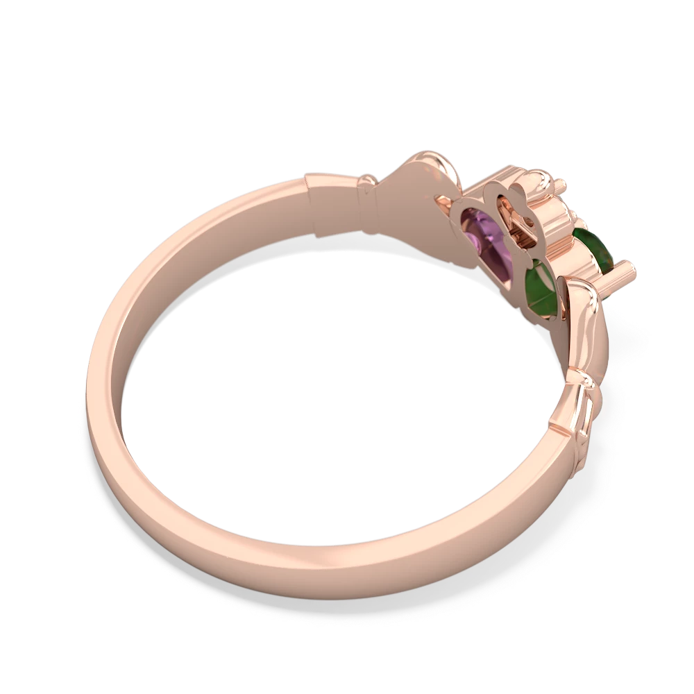 Emerald 'Our Heart' Claddagh 14K Rose Gold ring R2388