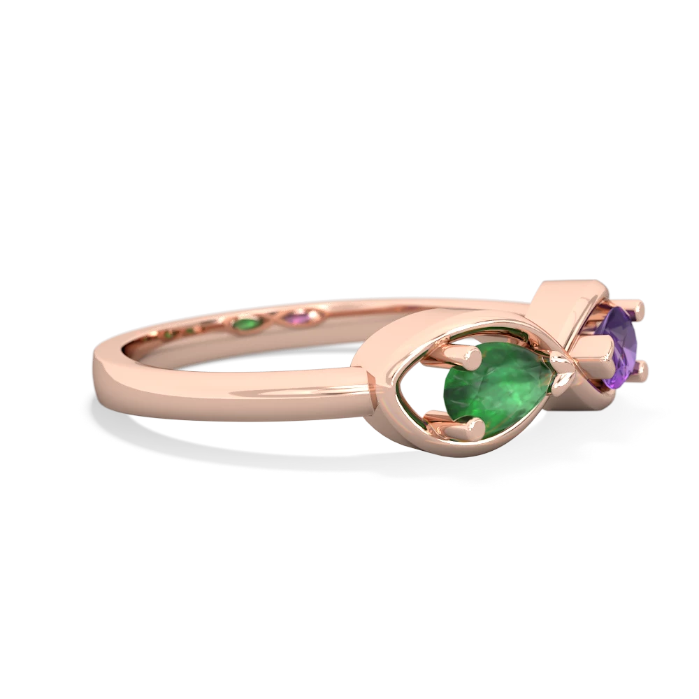 Emerald Infinity 14K Rose Gold ring R5050