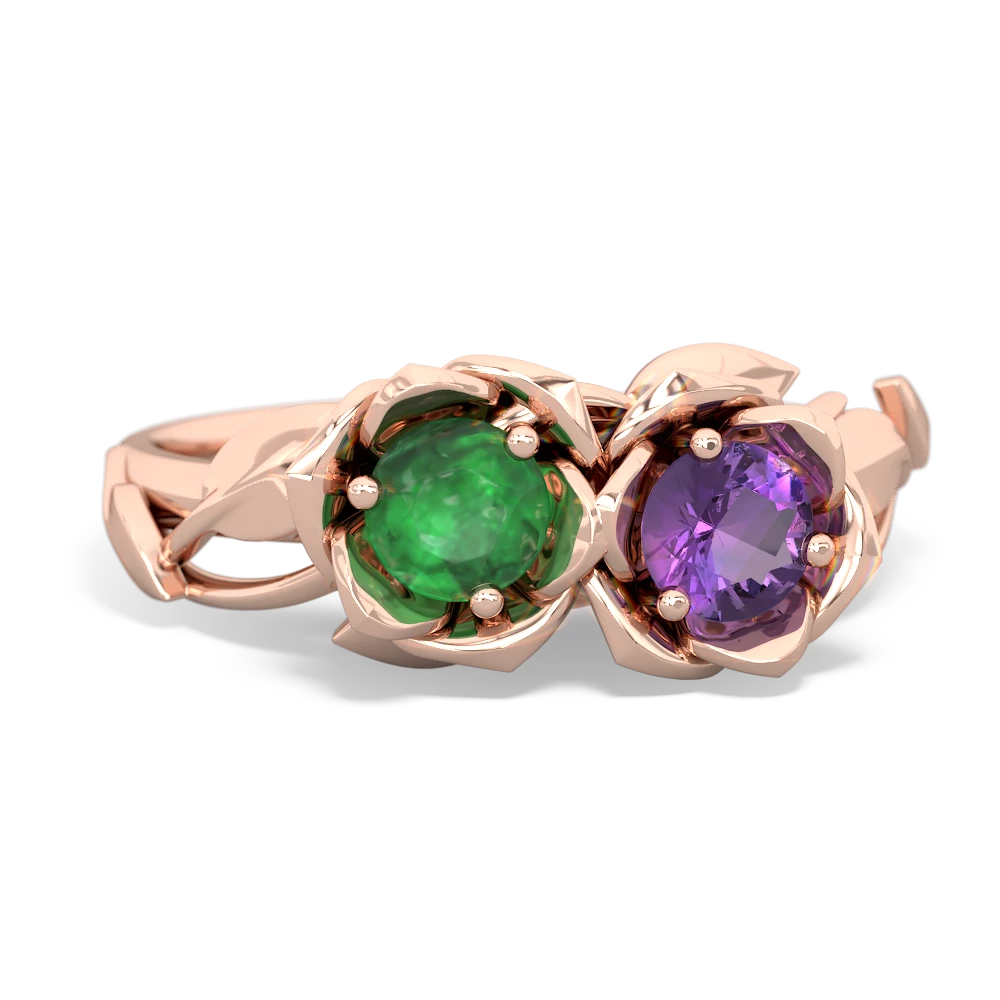 Emerald Rose Garden 14K Rose Gold ring R5510