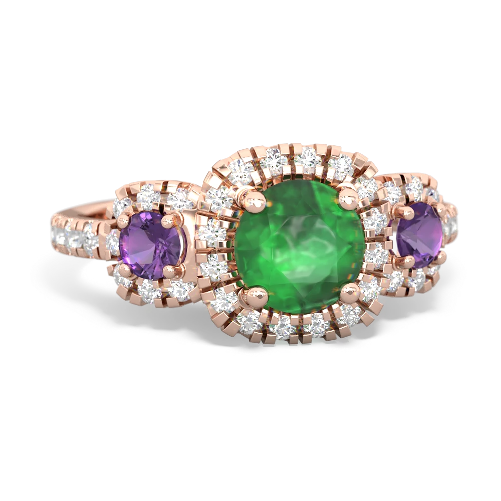 Emerald Regal Halo 14K Rose Gold ring R5350