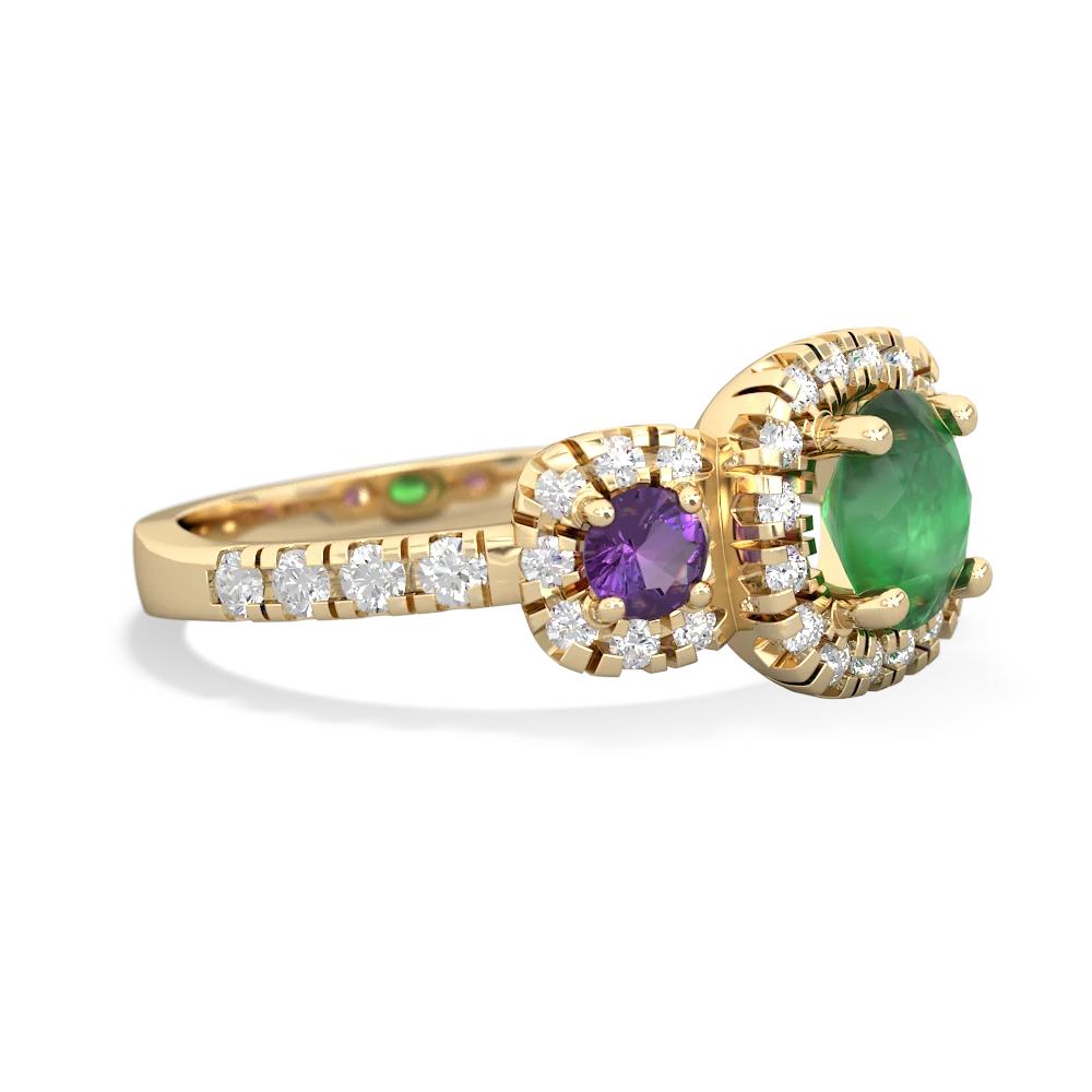 Emerald Regal Halo 14K Yellow Gold ring R5350