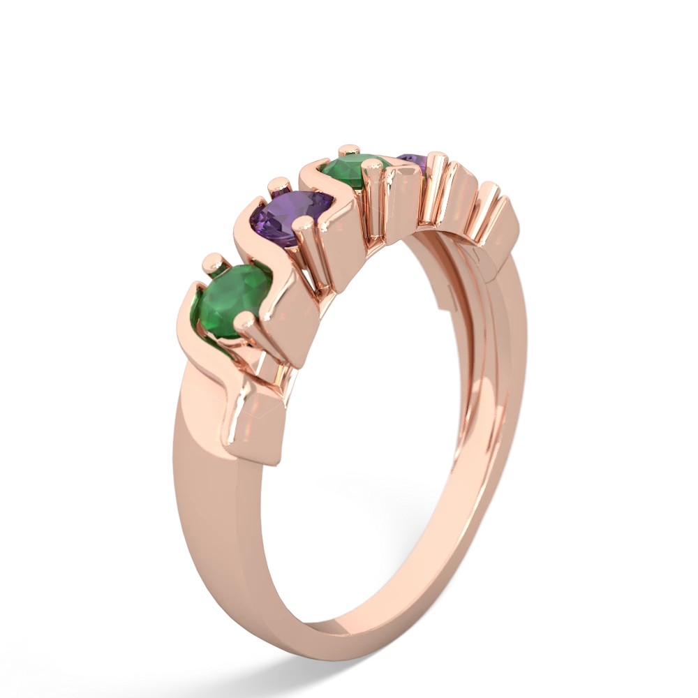 Emerald Anniversary Band 14K Rose Gold ring R2089