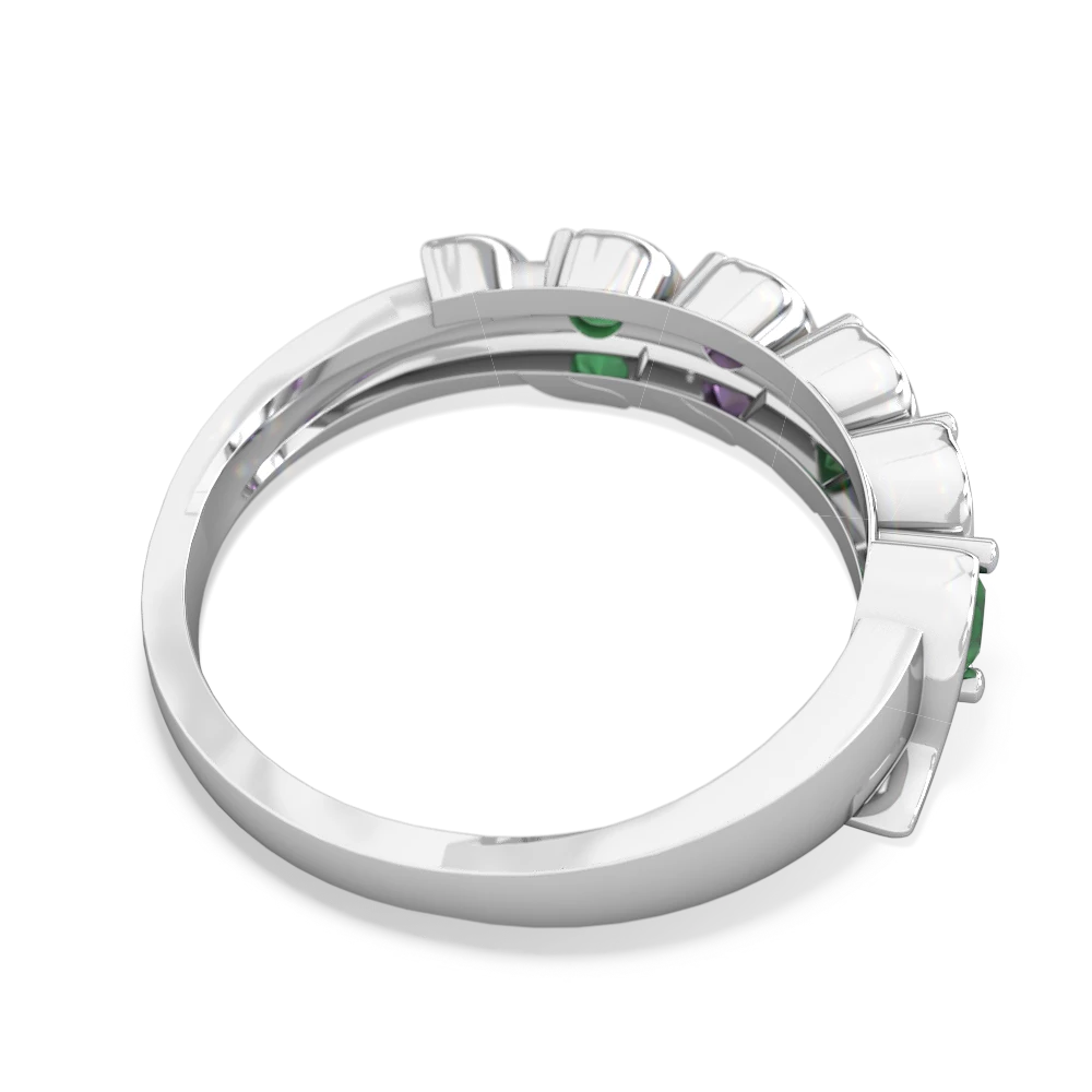 Emerald Anniversary Band 14K White Gold ring R2089