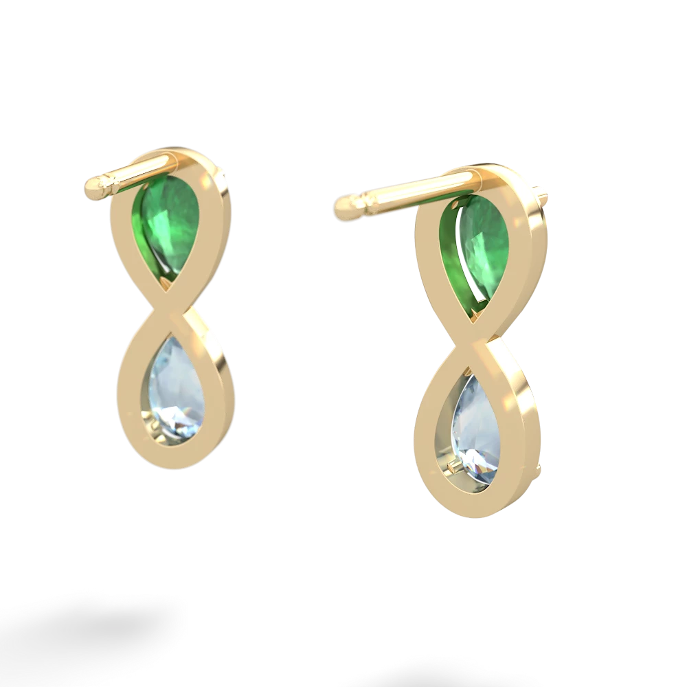 Emerald Infinity 14K Yellow Gold earrings E5050