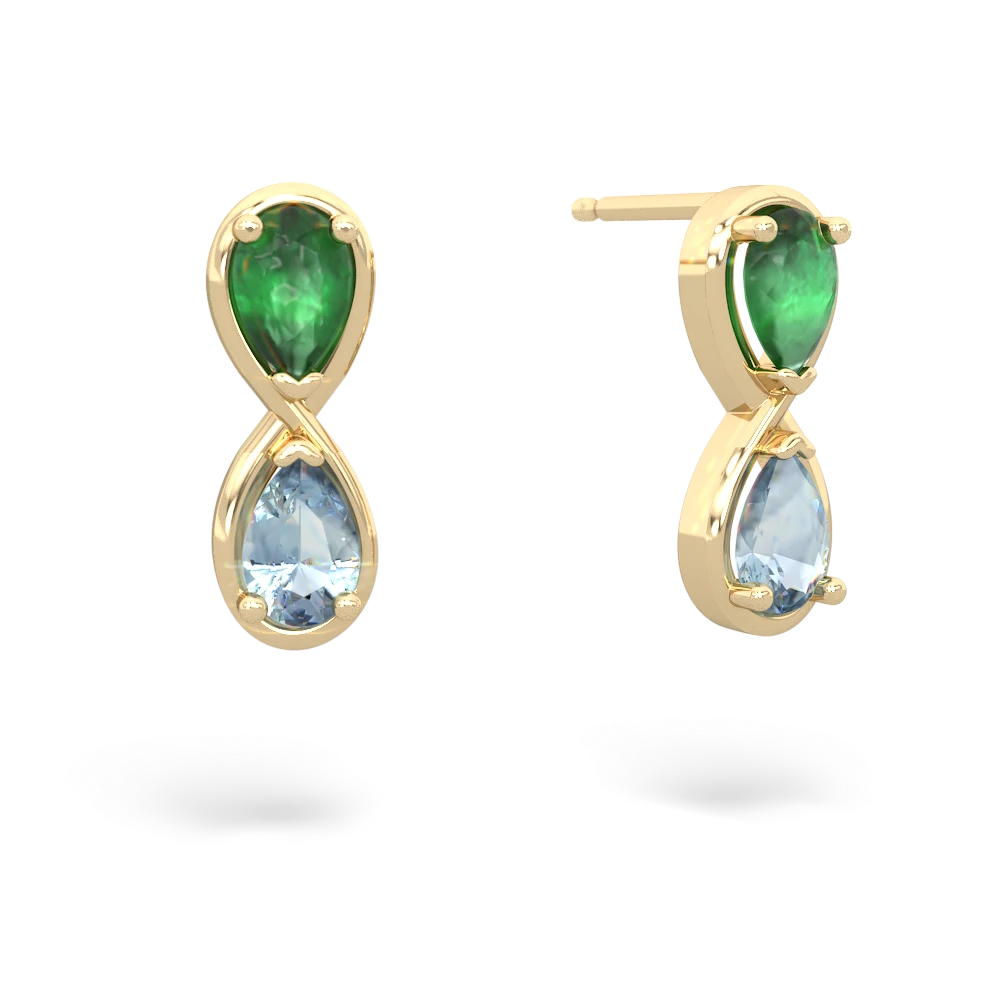 Emerald Infinity 14K Yellow Gold earrings E5050