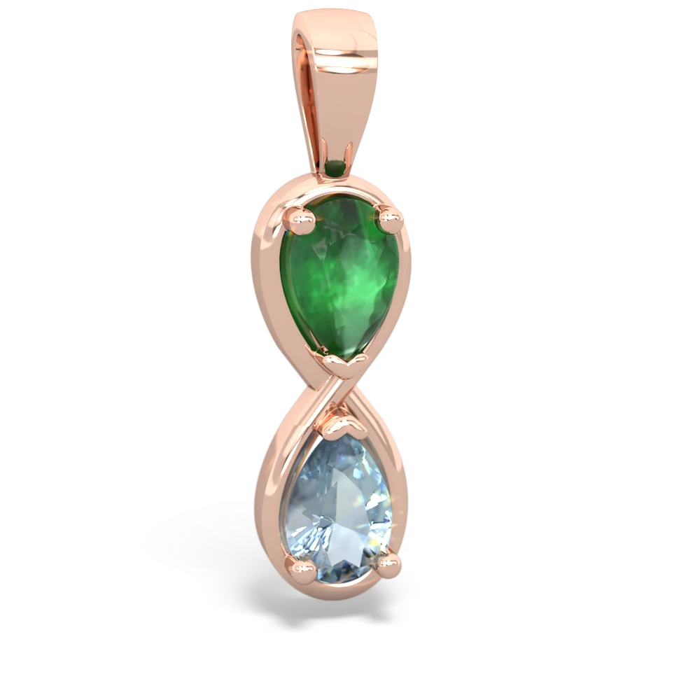 Emerald Infinity 14K Rose Gold pendant P5050