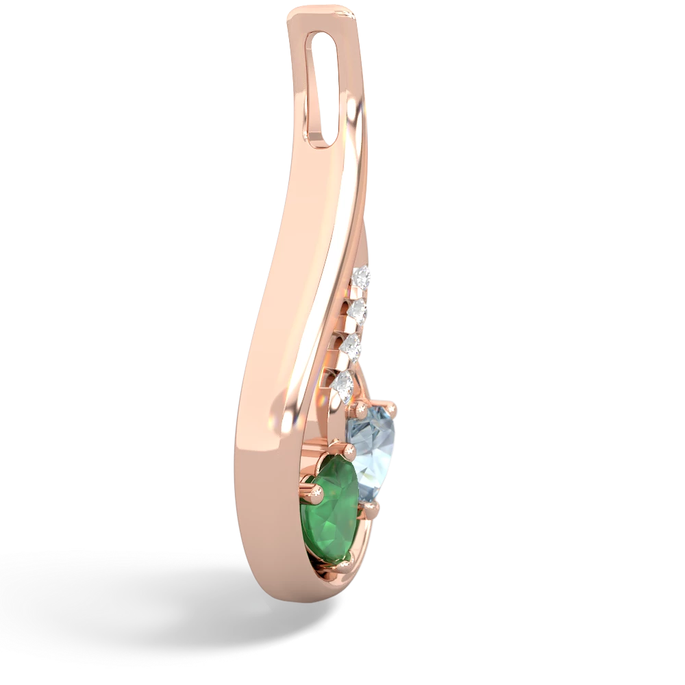 Emerald Keepsake Curves 14K Rose Gold pendant P5450