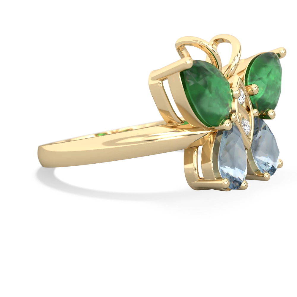 Emerald Butterfly 14K Yellow Gold ring R2215