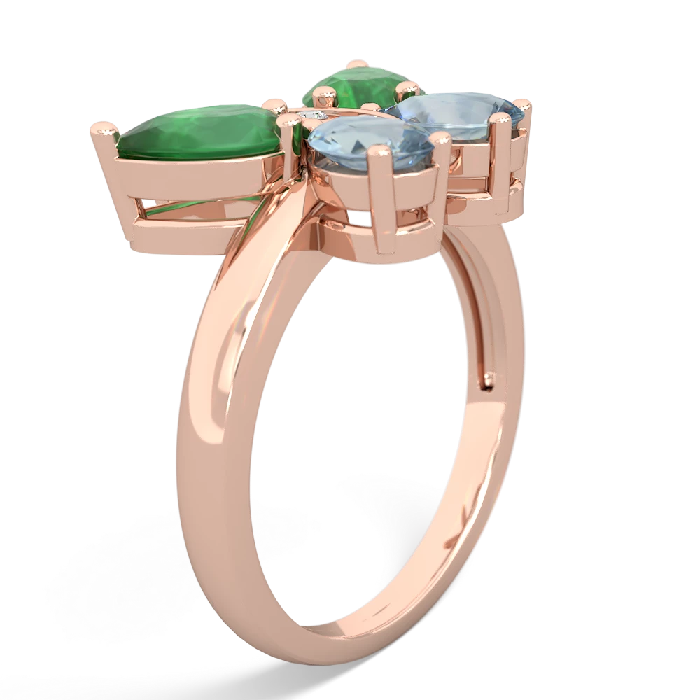 Emerald Butterfly 14K Rose Gold ring R2215