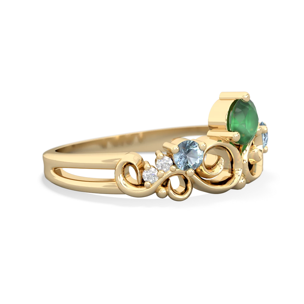 Emerald Crown Keepsake 14K Yellow Gold ring R5740