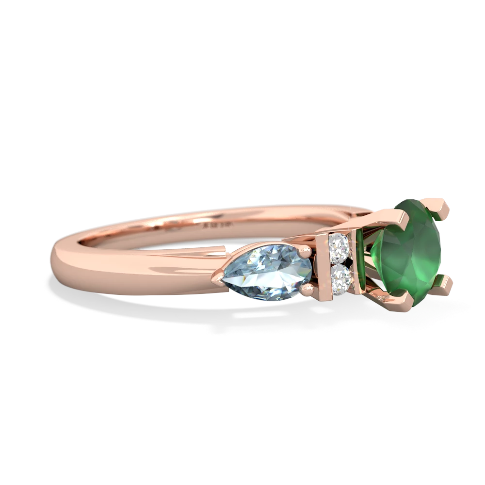 Emerald 6Mm Round Eternal Embrace Engagement 14K Rose Gold ring R2005