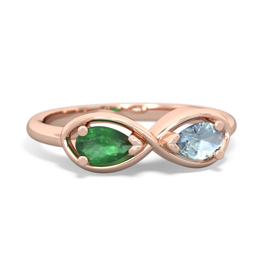 Emerald Infinity 14K Rose Gold ring R5050