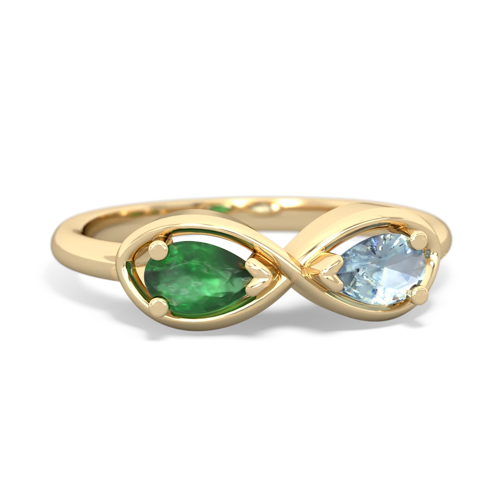 Emerald Infinity 14K Yellow Gold ring R5050