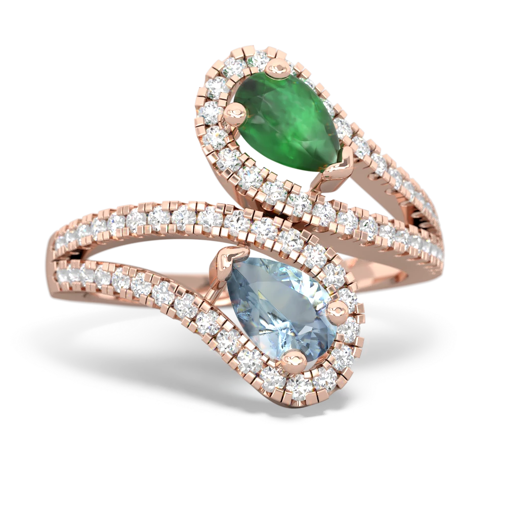 Emerald Diamond Dazzler 14K Rose Gold ring R3000