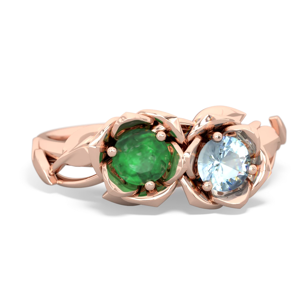 Emerald Rose Garden 14K Rose Gold ring R5510