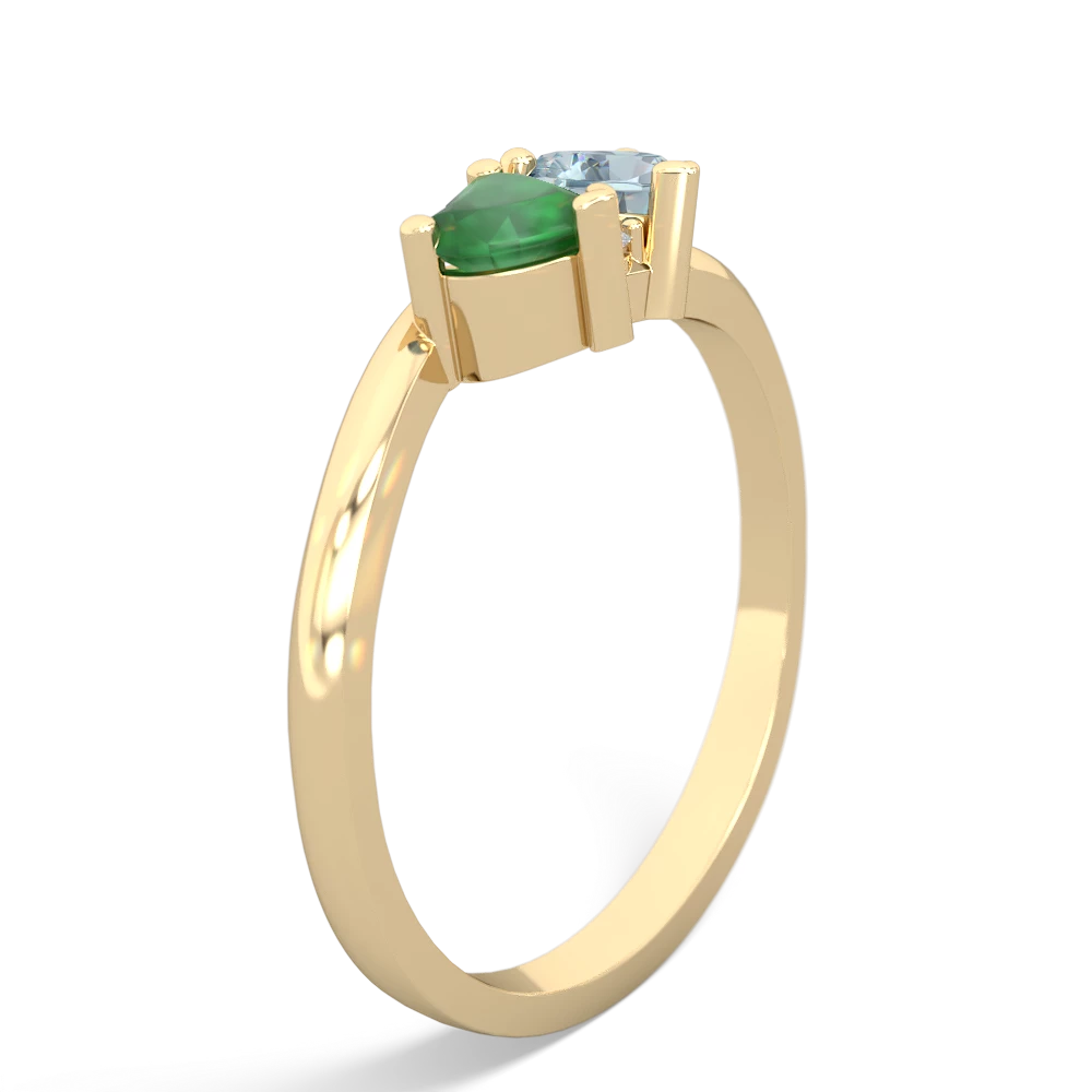 Emerald Sweethearts 14K Yellow Gold ring R5260