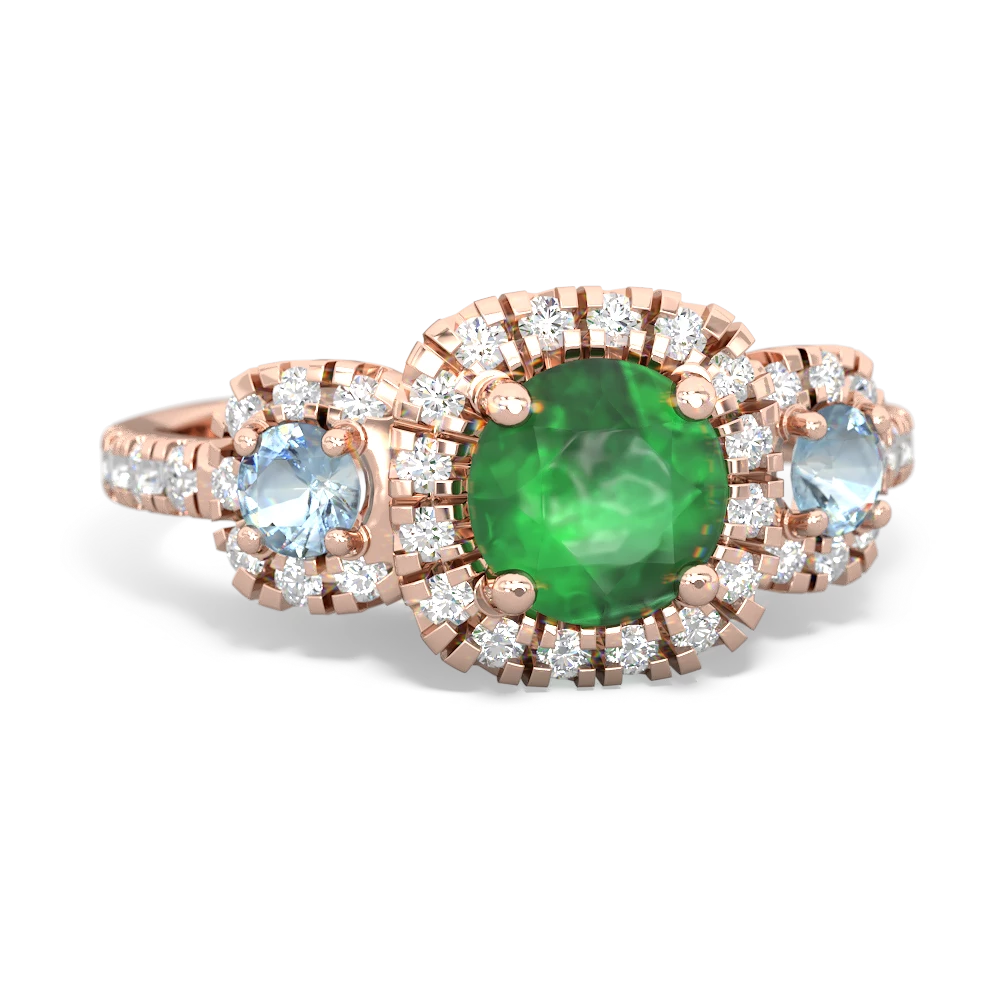 Emerald Regal Halo 14K Rose Gold ring R5350