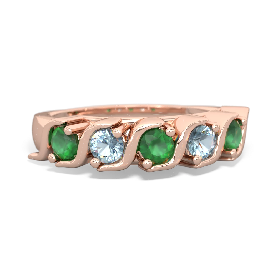 Emerald Anniversary Band 14K Rose Gold ring R2089