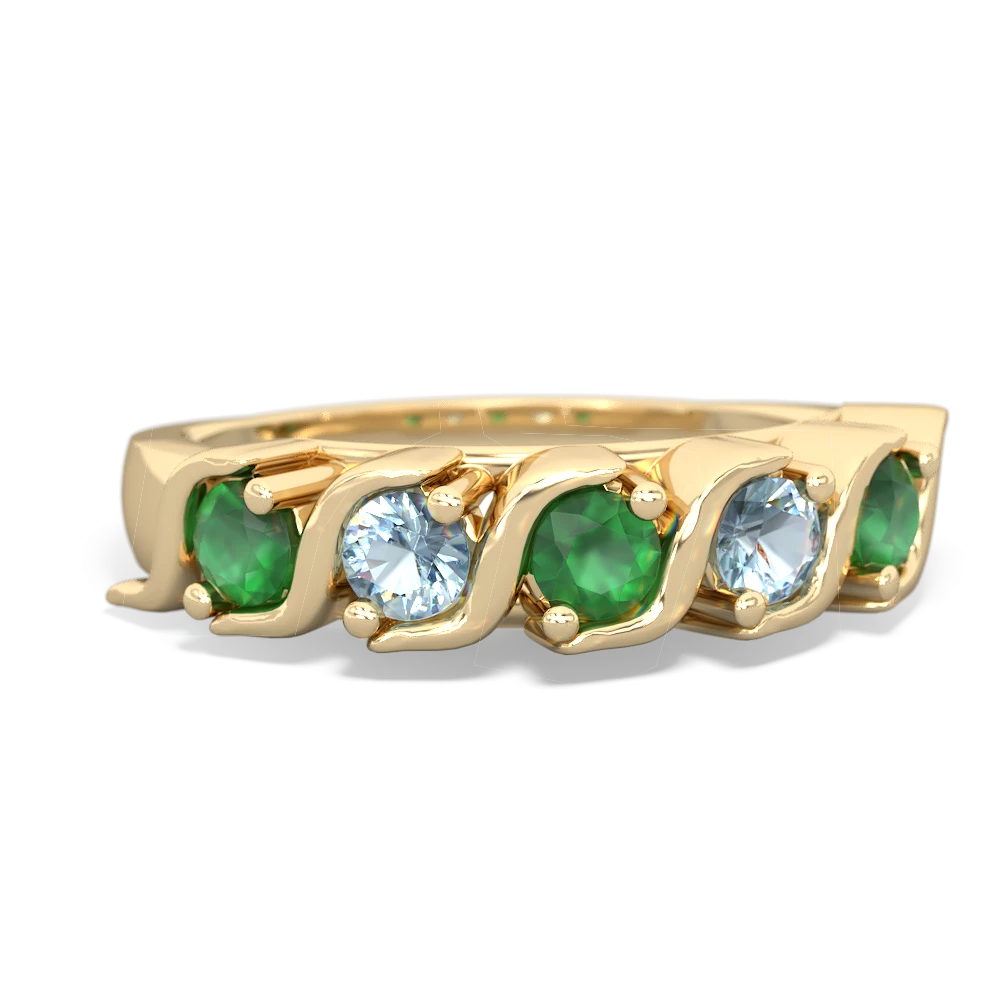 Emerald Anniversary Band 14K Yellow Gold ring R2089