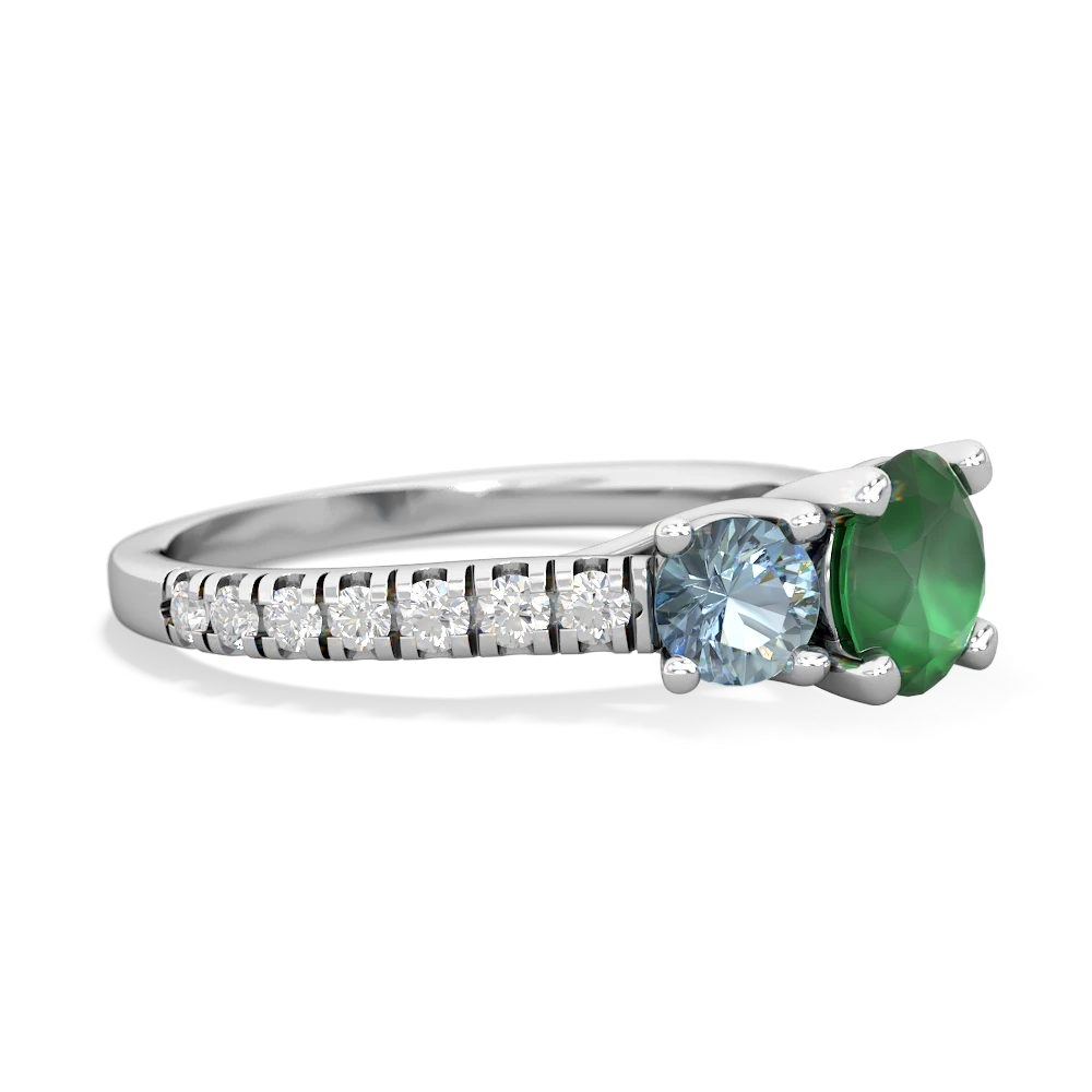 Emerald Pave Trellis 14K White Gold ring R5500