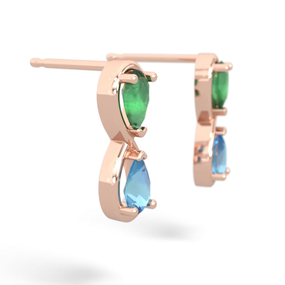 Emerald Infinity 14K Rose Gold earrings E5050