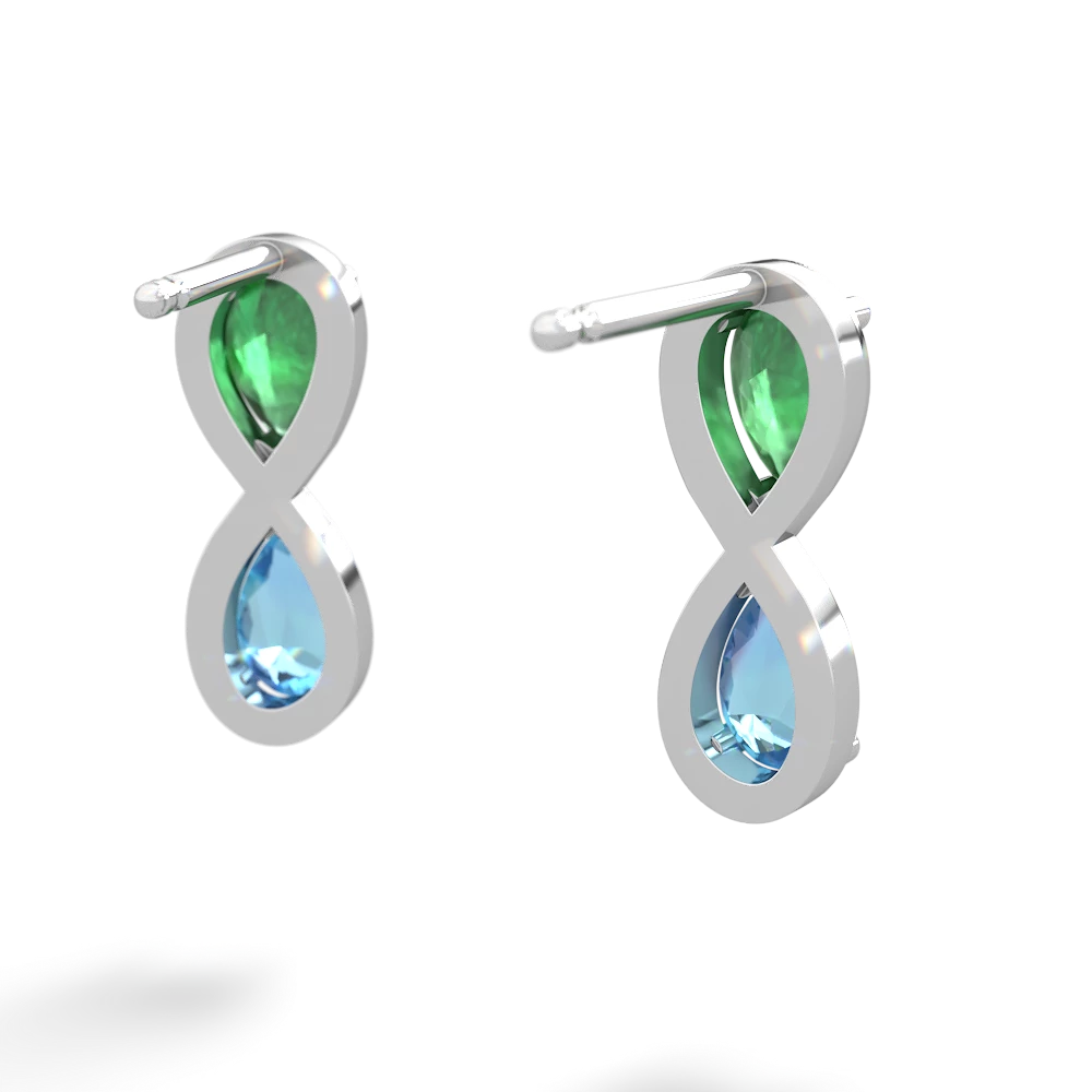 Emerald Infinity 14K White Gold earrings E5050