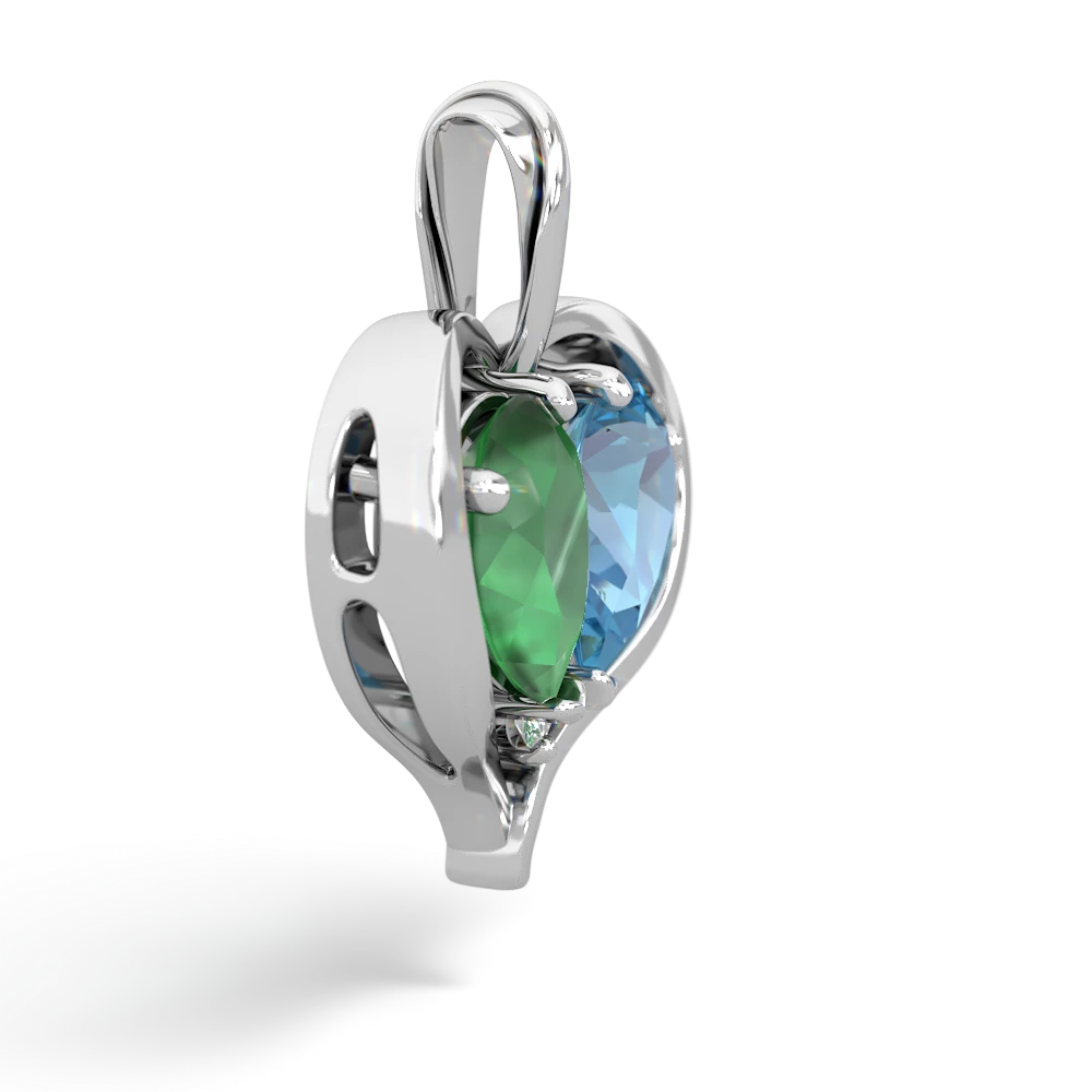 Emerald Two Become One 14K White Gold pendant P5330