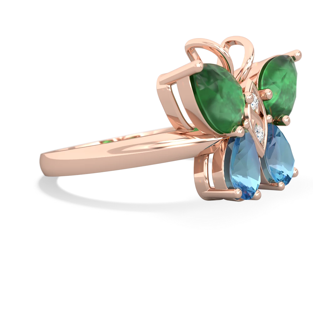 Emerald Butterfly 14K Rose Gold ring R2215