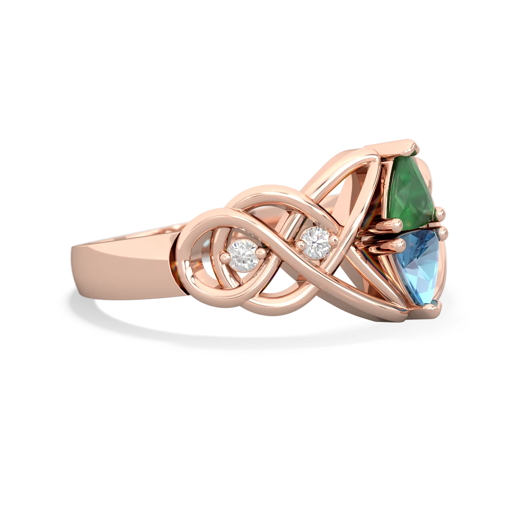 Emerald Keepsake Celtic Knot 14K Rose Gold ring R5300