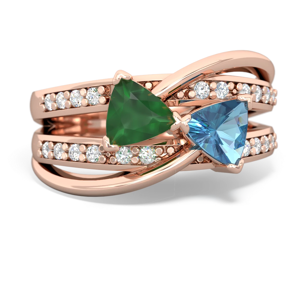 Emerald Bowtie 14K Rose Gold ring R2360