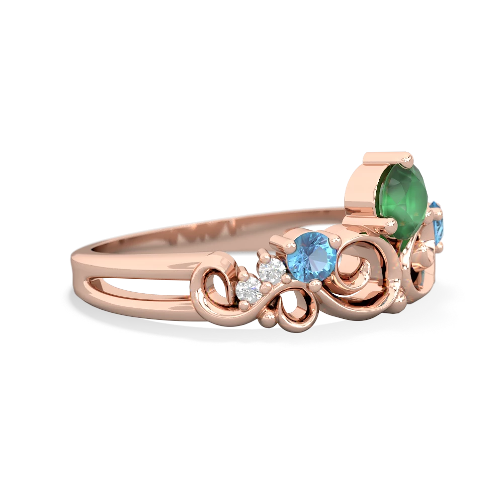 Emerald Crown Keepsake 14K Rose Gold ring R5740