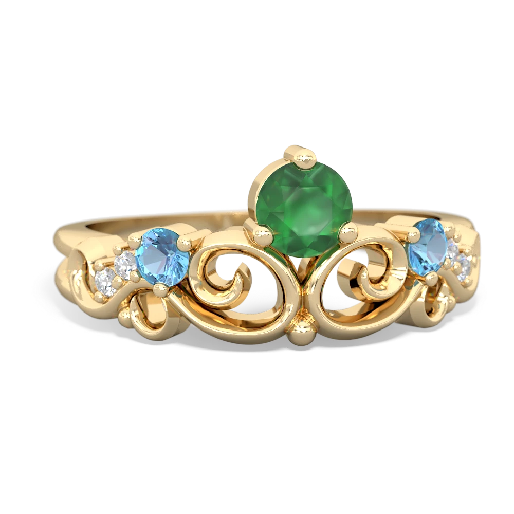 Emerald Crown Keepsake 14K Yellow Gold ring R5740