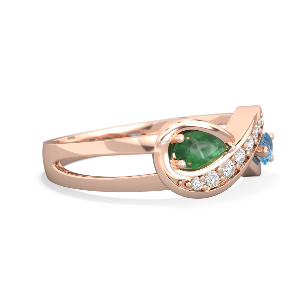 Emerald Diamond Infinity 14K Rose Gold ring R5390