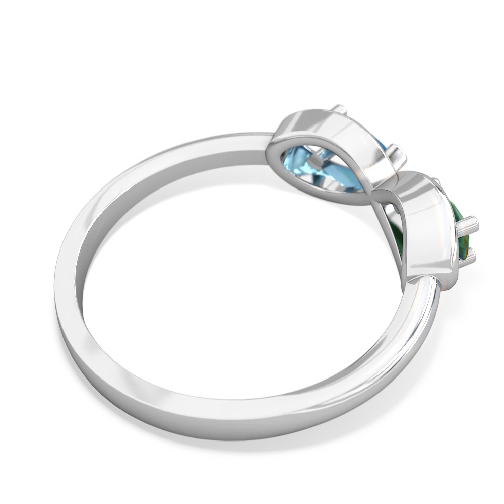 Emerald Infinity 14K White Gold ring R5050