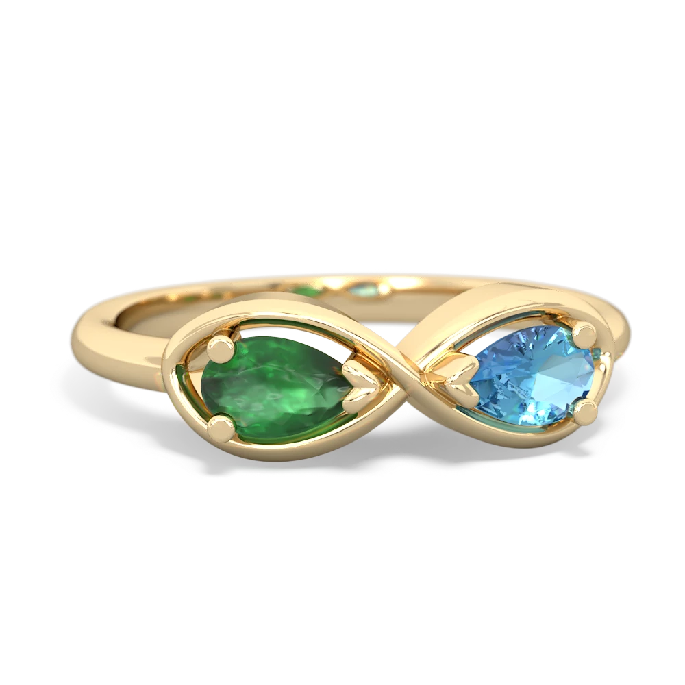 Emerald Infinity 14K Yellow Gold ring R5050